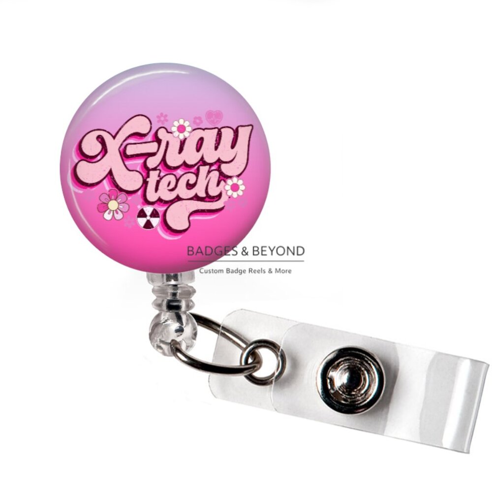 🩻🌈 X-Ray Tech Badge Reel | Radiology CT Imaging Retractable ID Holder